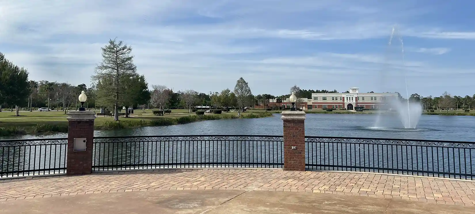 Central Park Lakeside Fountain Palm Coast Seminole Palmscenter